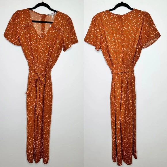 NWT Baltic Born Dakota Polka Dot Jumpsuit in Rust - Picture 2 of 10